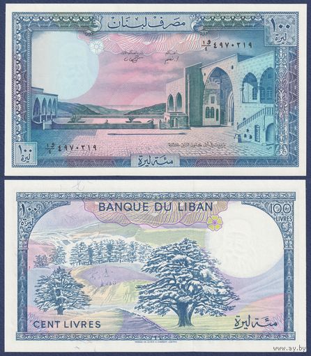 Ливан, 100 ливров 1988 г, P-66d (дворец Бейт-эд-Дин), UNC