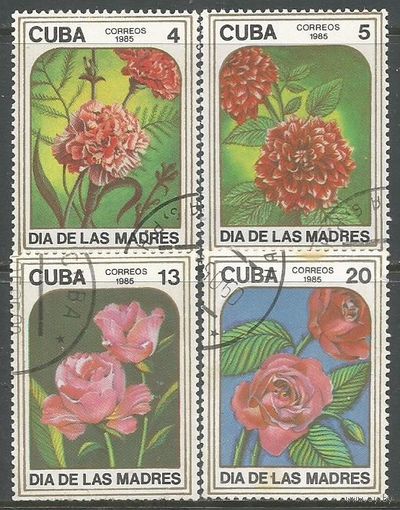 Куба. День матери. Цветы. 1985г. 4 марки.