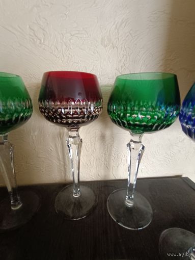 Цветные хрустальные бокалы 5 шт Nactmann Германия