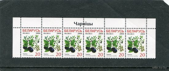 Беларусь 2004. Стандарт. Ягоды. Черника. Верхняя сцепка листа