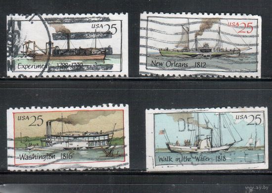 США-1989, (Мих.2031-2035),  гаш., Флот, Корабли , 4 марки