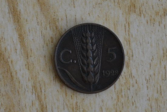 Италия 5 чентезимо 1928 с 1 руб