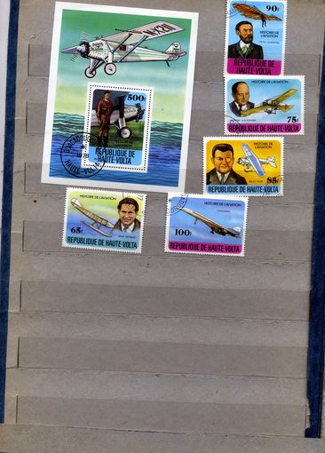 В. ВОЛЬТА, 1978, ТОРИЯ АВИАЦИИ  серия 5м + блок   гашен