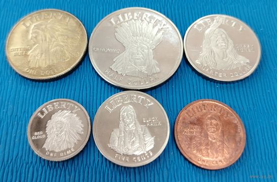 США. Резервация Маса Гранде. Набор из 6 монет одним лотом. Распродажа личной коллекции