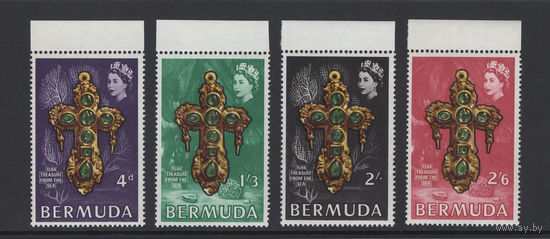 Бермудские Острова /Bermuda 1969** Подводные сокровища Крест с испанского галеона затонувшего в 1622 году Королева Елизавета II   SG#228-231