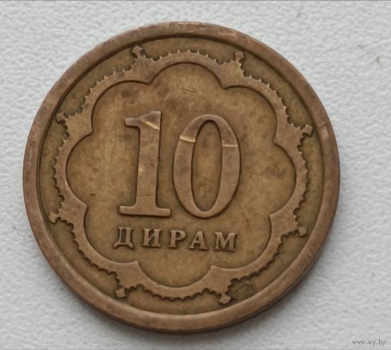 Таджикистан. 10 дирам 2001 года.