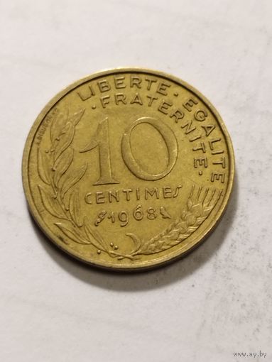 Франция 10 сантим 1968