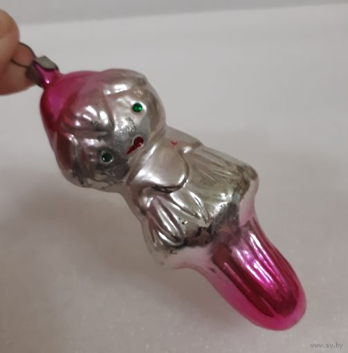 Игрушка ёлочная Дюймовочка, стекло. СССР