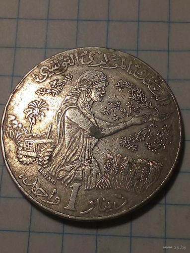 1 динар Тунис 2011 год. монетное