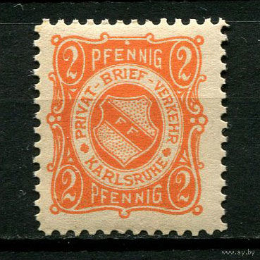 Германия - Карлсруэ (FF) - Местные марки - 1899 - Герб 2Pf - [Mi.6] - 1 марка. MNH.  (Лот 105CJ)