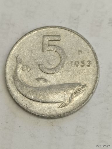 Италия 5 лир 1953