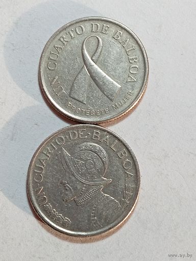 Панама 1/4 бальбоа 2008 года . 2 вида .