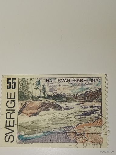 Марка Швеция 1970 год Год охраны природы.