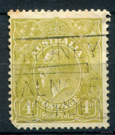 Австралия - 1926г. - король Георг V, перфорация 13 1/2:12 1/2, 4 P - 1 марка - гашёная [Mi 76]. #3-WB-81-C-2
