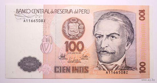 Перу 100 инти 1987 год, UNC