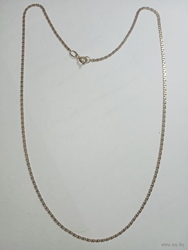 Распродажа серебра 14 лотов с рубля !!! Цепочка серебряная - позолоченная клеймо КВЗ 925 .