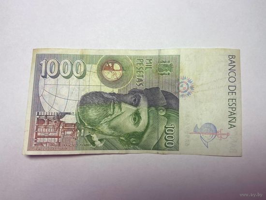 Банкнота Испании 1000 песет 1992 год.-02