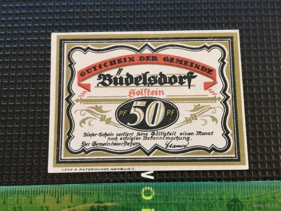 Германия-нотгельд  50   пфенингов Budelsdorf 19..