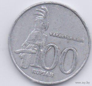 РЕСПУБЛИКА ИНДОНЕЗИЯ 100 РУПИЙ 2001. ФАУНА. ПОПУГАЙ