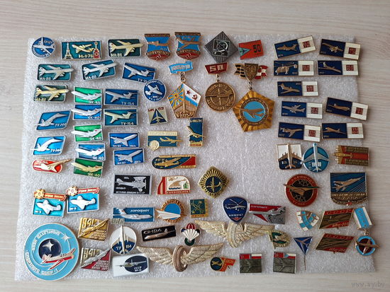 Самолеты авиация вертолеты воздушный флот транспорт техника значки Ми Ил Ту Як Ант Аэрофлот можно выборочно