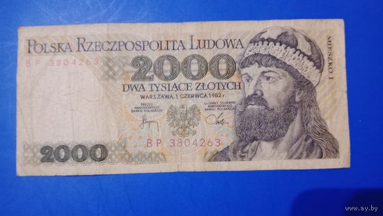 Польша 2000 злотых 1982