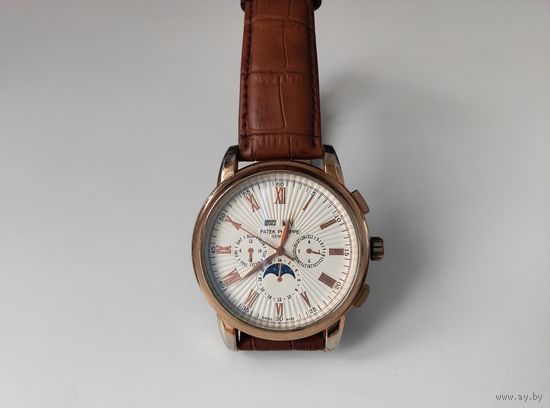 Механические часы с автоподзаводом Patek Philippe + ремешек реплика АУКЦИОН