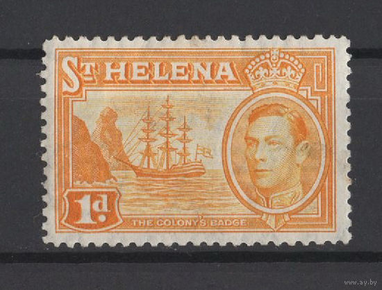 1938 Остров Святой Елены / ST. HELENA* 1d, Корабль, Георг VI (SG#132а)