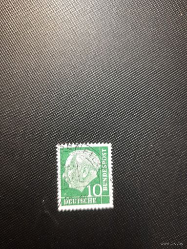 ФРГ. Т.Хойс. 1954г. гашеная