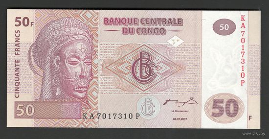Конго 50 франков 2007 года. Состояние UNC