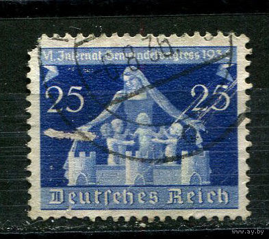 Рейх - 1936 - Дети. Конгресс в Берлине  25Pf - (есть тонкое место) - [Mi.620] - 1 марка. Гашеная.  (Лот 16JH)-TG2P25