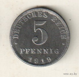 Германия 5 пфенниг 1919 A