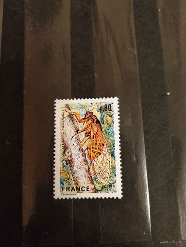 1977 Франция фауна насекомые бабочка чистая клей MNH** выпускалась одиночкой (б-7)