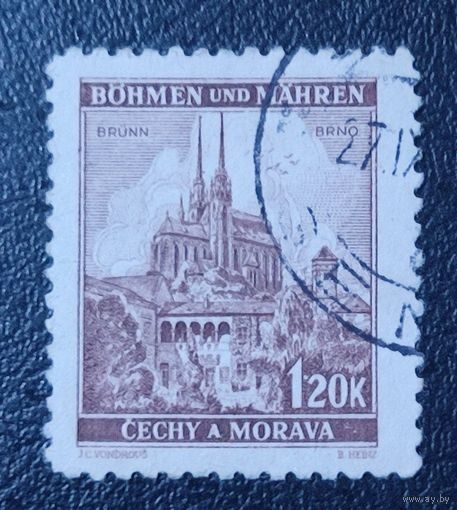 Марка Богемия и Моравия 1940г. 3.10