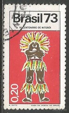 Бразилия. 400 лет г.Нитерон. Индеец. 1973г. Mi#1374.