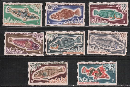 Французские Антарктические Территории-1971(Мих.60-64,68-70) , ** , Морская Фауна,Рыбы(полная серия)