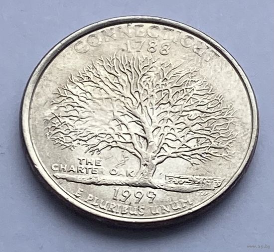 25 центов 1999 г. Коннектикут, США