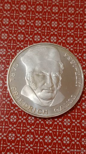 Германия 5 марок серебро 1977 Гаус