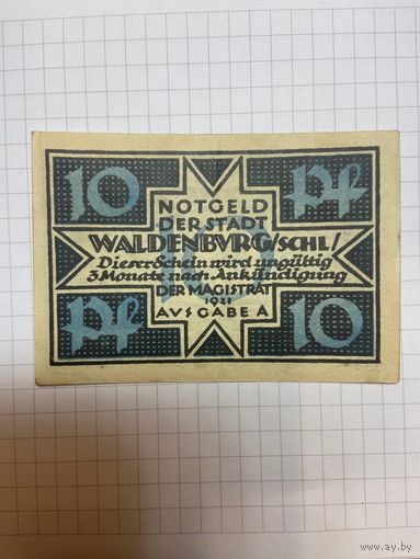 10 пфеннигов (нотгельды) г. Германия Вандельбург-1201