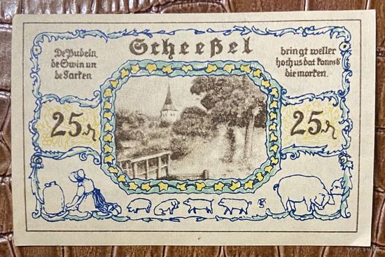 Нодгельд 25 пфеннигов 1921 год. Шессель. Веймарская республика