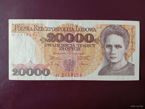 Польша 20000 злотых 1989