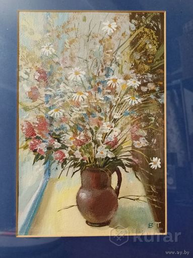 С рубля без мц. картина натюрморт, акварель бумага, 41х30см., стекло. сам рисунок 29х19см.