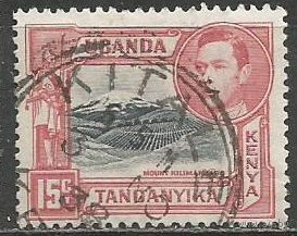 Кения Уганда и Танганьика. Король ГеоргVI. Гора Килиманджаро. 1938г. Mi#58.