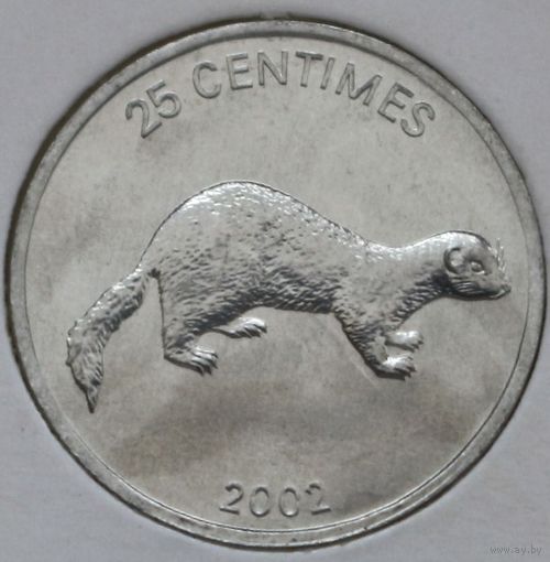 Конго 25 сантимов 2002 год
