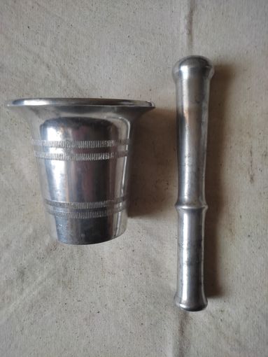 Ступа, ступка с пестиком, СССР, алюминий.