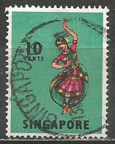 Сингапур. Народный танец. 1968г. Mi#88.