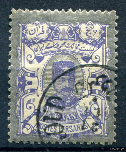 Персия (Иран) - 1894г. - шах Насер ад-Дин, 5 К - 1 марка - гашёная [Mi 88]. #4-W1-135-A-1