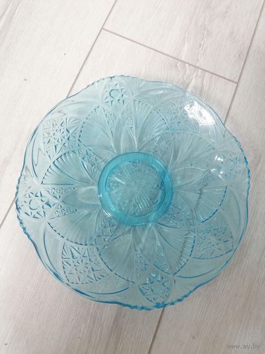 Блюдо тарелка купоросное стекло Краевские