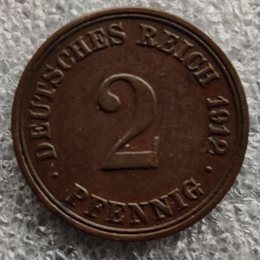 Германия 2 пфеннига  1912 г.  "А"