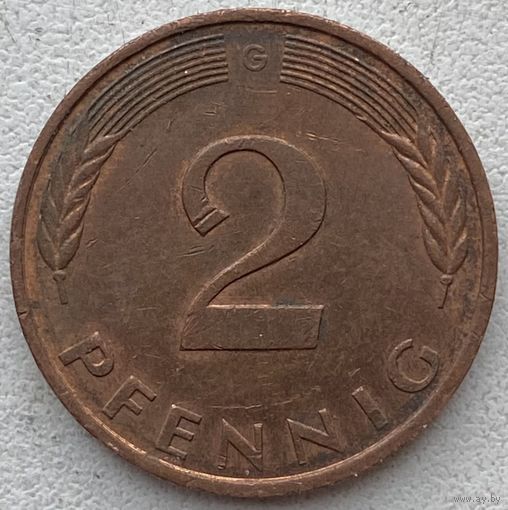 Германия 2 пфеннига 1989 г. G