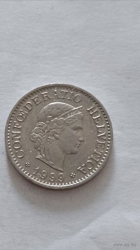 Швейцария. 10 раппен 1999 года